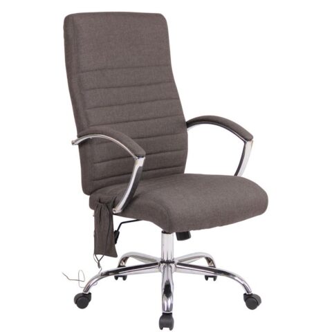 CLP Bureaustoel XL Valais Stof Met massage functie Stoelen Grijs Textiel