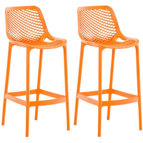 CLP Set van 2 barkrukken Air Stoelen Oranje Kunststof