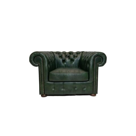 Chesterfield Fauteuil Class Leer Cloudy Groen Stoelen Groen Leder