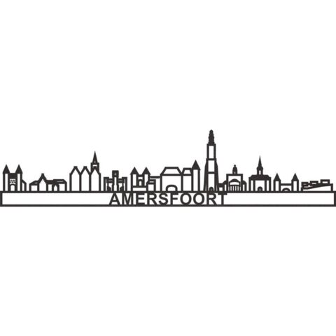 City Shapes Skyline Amersfoort Groot Wanddecoratie  MDF