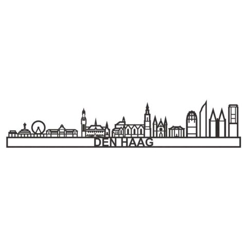 City Shapes Skyline Den Haag Klein Wanddecoratie  MDF