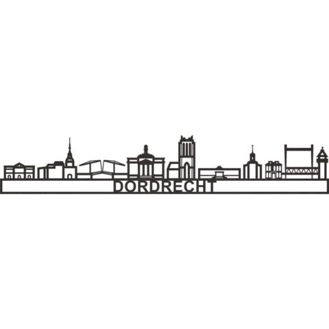 City Shapes Skyline Dordrecht Groot Wanddecoratie  MDF