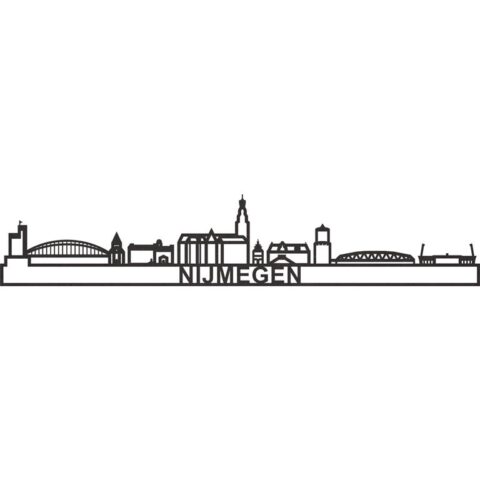 City Shapes Skyline Nijmegen Klein Wanddecoratie  MDF