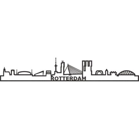 City Shapes Skyline Rotterdam Groot Wanddecoratie  MDF