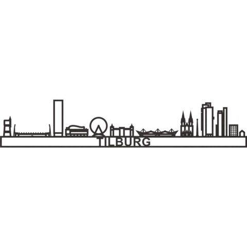 City Shapes Skyline Tilburg Groot Wanddecoratie  MDF