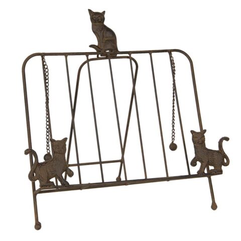 Clayre & Eef Dinerbord 38x25x38 cm Bruin Ijzer Rechthoek Katten Servies Bruin IJzer