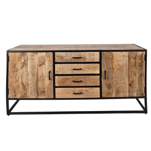 Clayre & Eef Dressoir 200x45x75 cm Bruin Hout Ladekast Opbergkast TV Kasten Bruin Hout