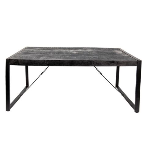 Clayre & Eef Eettafel 180x90x76 cm Zwart Hout Eetkamertafel Tafel Tafels Zwart Hout