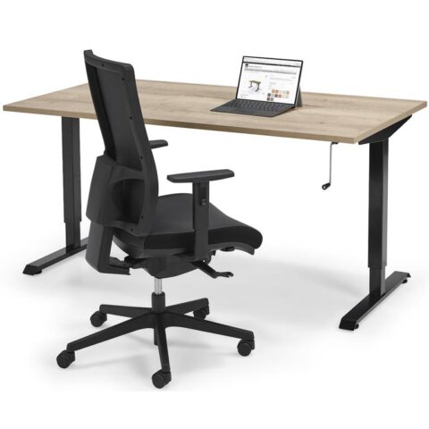 Complete ThuisWerkplek Aanbieding - Verstelbaar Zit Sta Bureau Flex + Bureau Multicolor Metaal