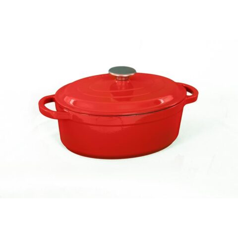 Cuisinova Braadpan Ovaal 23 x 29 cm - Gietijzer Pannen Rood Gietijzer