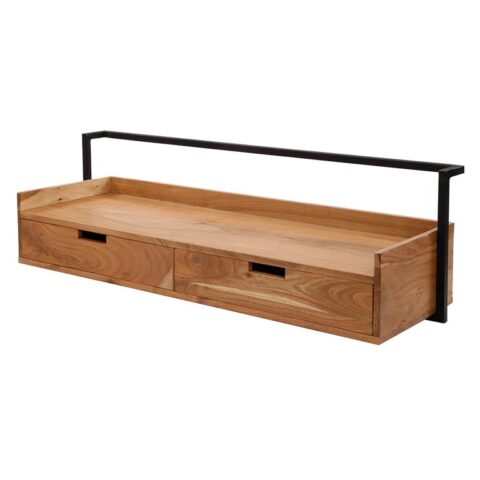 Duverger Floating - Wandbureau - 2 lades - massief acacia - naturel - Bureau Bruin