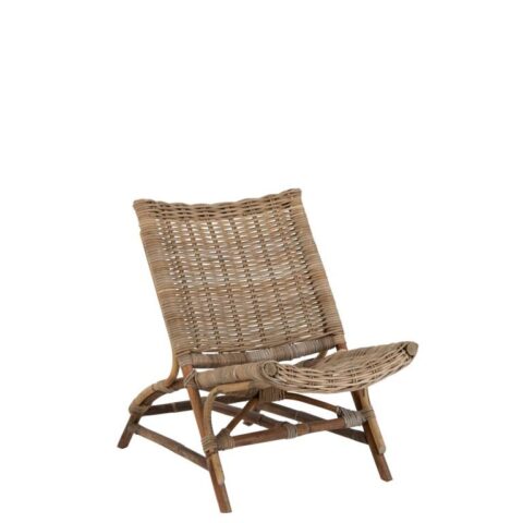 Duverger Lounge vintage - Fauteuil - rotan - bamboe - naturel Stoelen Beige Hout