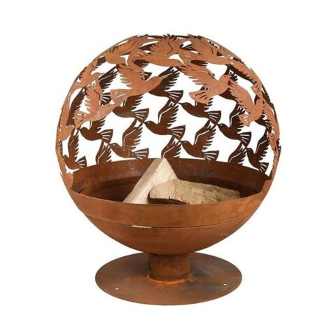 Esschert Design Esschert Vuurbal laser cut vogels (Ø 58 cm) Terrasverwarming Bruin Plaatstaal