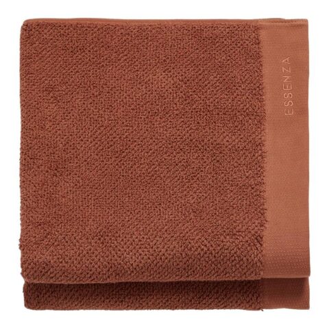 Essenza Connect Organic Uni Handdoek 60 x 110 cm - Set van 2 - Warm brown Badtextiel Bruin Katoen