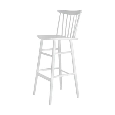 Fameg Lucia houten barkruk wit - 75 cm Stoelen Wit Hout