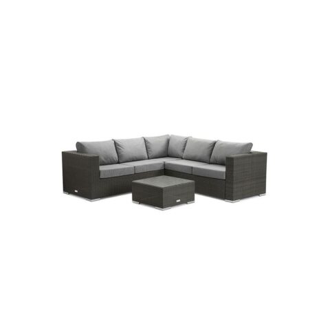 Feel Home - Alu Wicker Corner loungeset - Messina II Tuinmeubelen Grijs Polyester