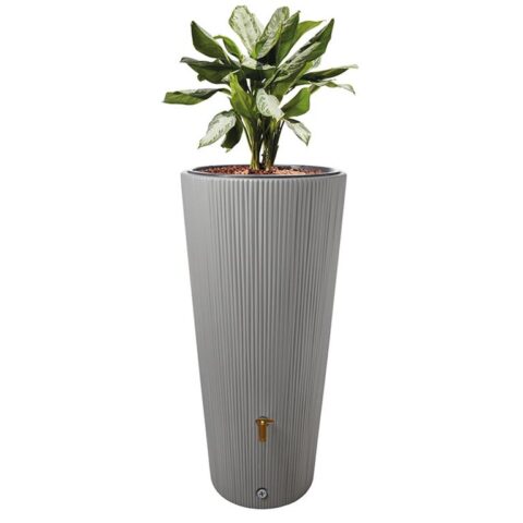 Garantia - Regenton Vaso Decor - 2 in 1 - 220 Liter Tuinbewatering Grijs Kunststof