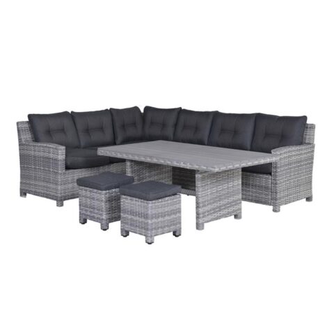 Garden Impressions Alaska lounge dining set links - grijs Tuinmeubelen Grijs Wicker