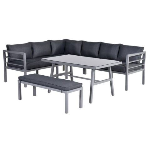 Garden Impressions Blakes hoek dining loungeset 4-delig Tuinmeubelen Grijs Aluminium