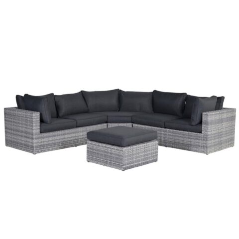 Garden Impressions Carlo lounge set XL - licht grijs Tuinmeubelen Grijs Wicker