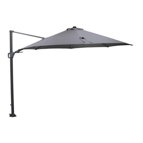 Garden Impressions Hawaii Zweefparasol Ø350 cm licht grijs Zonwering  Polyester