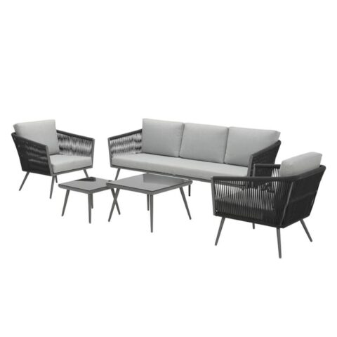 Garden Impressions Odessa lounge set 5-delig - grijs Tuinmeubelen Grijs Aluminium