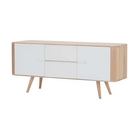 Gazzda Ena sideboard houten dressoir whitewash - 135 cm Kasten Bruin Hout