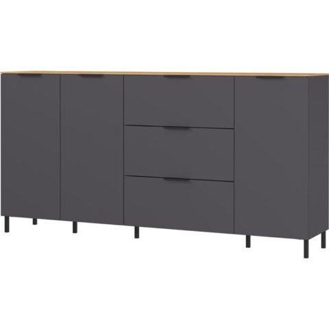 Germania California 192 cm Dressoir Grafiet / Eiken Kasten Antraciet Hout