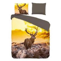 Good Morning Deer in Sun Dekbedovertrek 140 x 220 cm Slapen & beddengoed Bruin