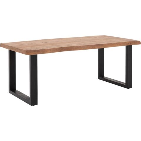 Goossens Eettafel Zida rechthoek sledepoot (extra dik blad) Tafels Bruin Hout