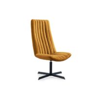 Goossens Fauteuil Ilda Stoelen Geel Fluweel