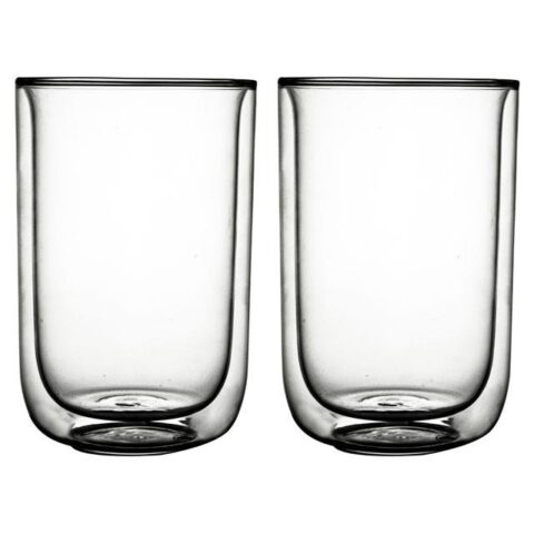 Gusta Glas koffie/thee dubbelwandig 400ml - 2 stuks - FIKA Glazen Transparant Glas