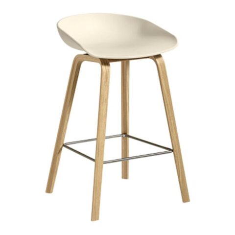 HAY About a Stool AAS32 ECO Barkruk 65cm Stoelen Crème Hout