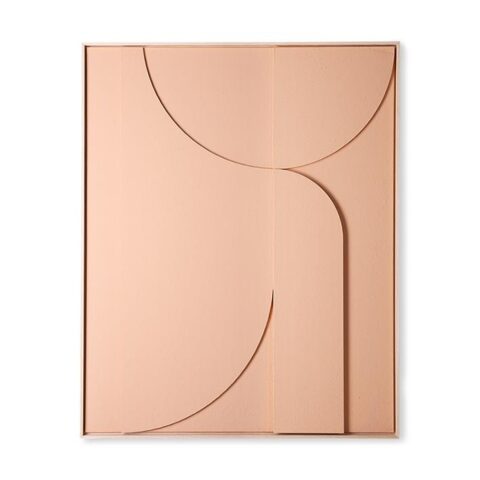 HKliving Framed Relief Kunstlijst - Peach - Extra large Wanddecoratie Oranje