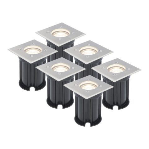 HOFTRONIC 6x - LED Grondspots Wit IP65 Buitenverlichting Wit RVS