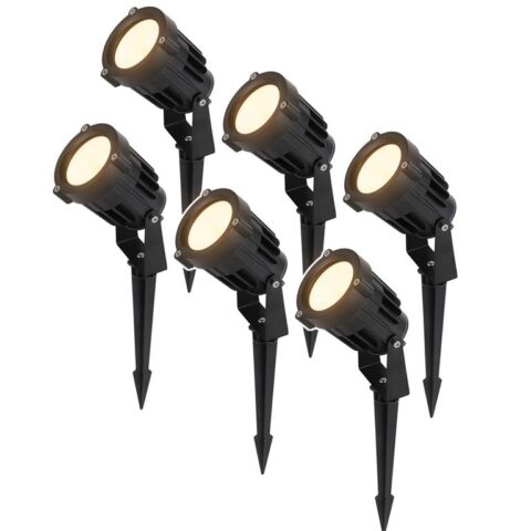 HOFTRONIC 6x Renzo LED Prikspot Zwart Buitenverlichting Zwart Aluminium