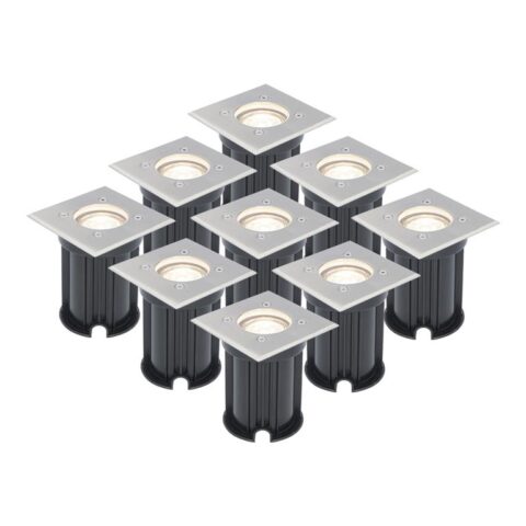 HOFTRONIC 9x - LED Grondspots Wit IP65 Buitenverlichting Wit RVS