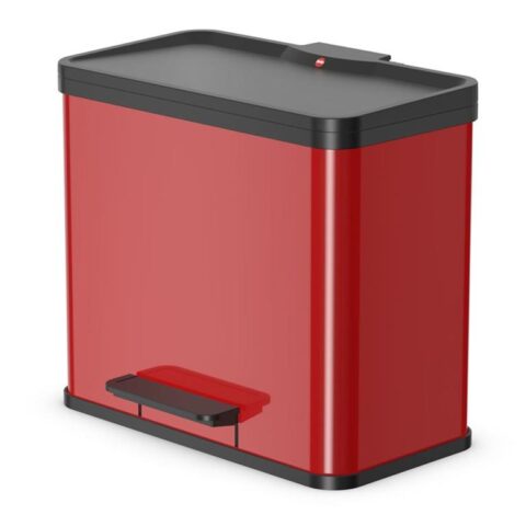 Hailo Pedaalemmer Oko Duo Plus maat L 17+9 L rood 0630-240 Afvalemmers Rood Metaal