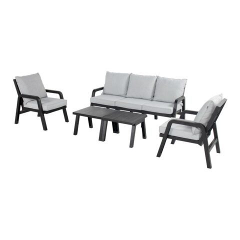 Hartman Ibiza Loungeset - H 44 x B 180 x D 54 cm Tuinmeubelen Antraciet Kunststof