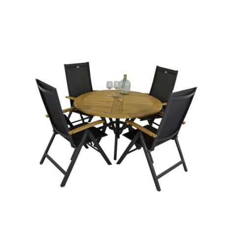 Hartman ronde tuinset South Wales tafel - Napoli tuinstoelen Tuinmeubelen Grijs