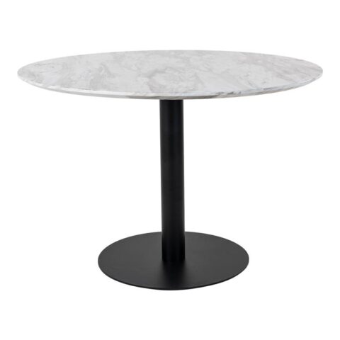 Hioshop Bologna eetkamertafel Ø110 cm marmerlook