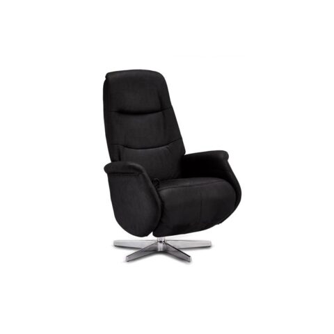 Hioshop Drix relaxstoel fauteuil zwart