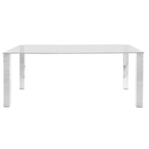 Hioshop Kjeld eetkamertafel glas 90x180 cm. Tafels Transparant Glas