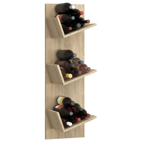 Hioshop Lansi wandkast wandhangend met 3 schuine planken Sonoma Kasten Geel Spaanplaat