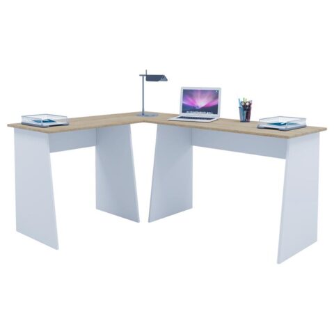 Hioshop Masola bureau decor wit/Sonoma eik. Bureau Wit Spaanplaat