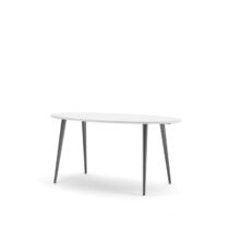 Hioshop Napoli tafel ellipsvormig zwart/wit. Tafels Wit Melamine