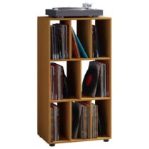 Hioshop Schaltino wandkast retro voor LP-platenrek 8 plankenBeuken Kasten Bruin Spaanplaat