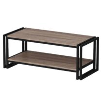 Homemania Salontafel Lesa 102x45x40 cm zwart en walnootkleurig Tafels Multicolor Hout