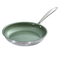 Just Vegan - RVS Eco Koekenpan - 28cm Pannen Groen RVS