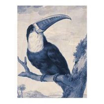 KEK Amsterdam Royal Blue Toucan Print op hout S Wanddecoratie & -planken Multicolor Hout